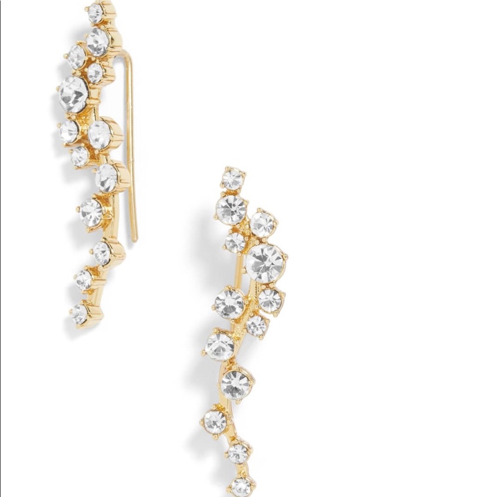 NWT BaubleBar Farrah Ear Crawlers Crystal Gold